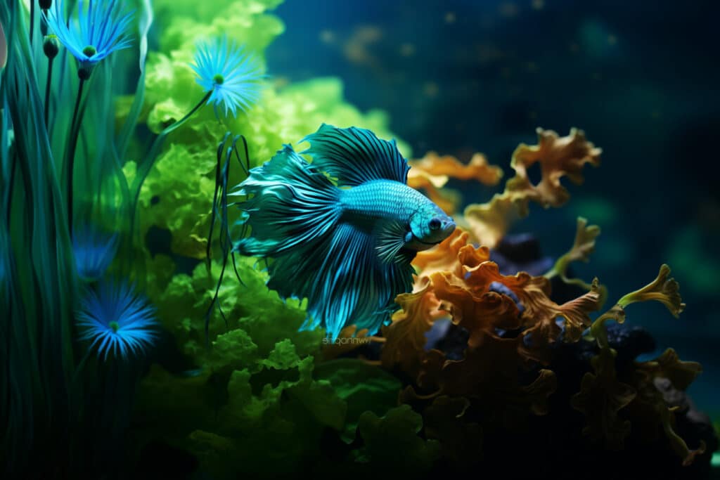 Turquoise betta fish