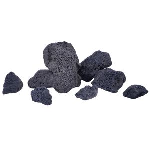 A Pile of Black Lava Stones