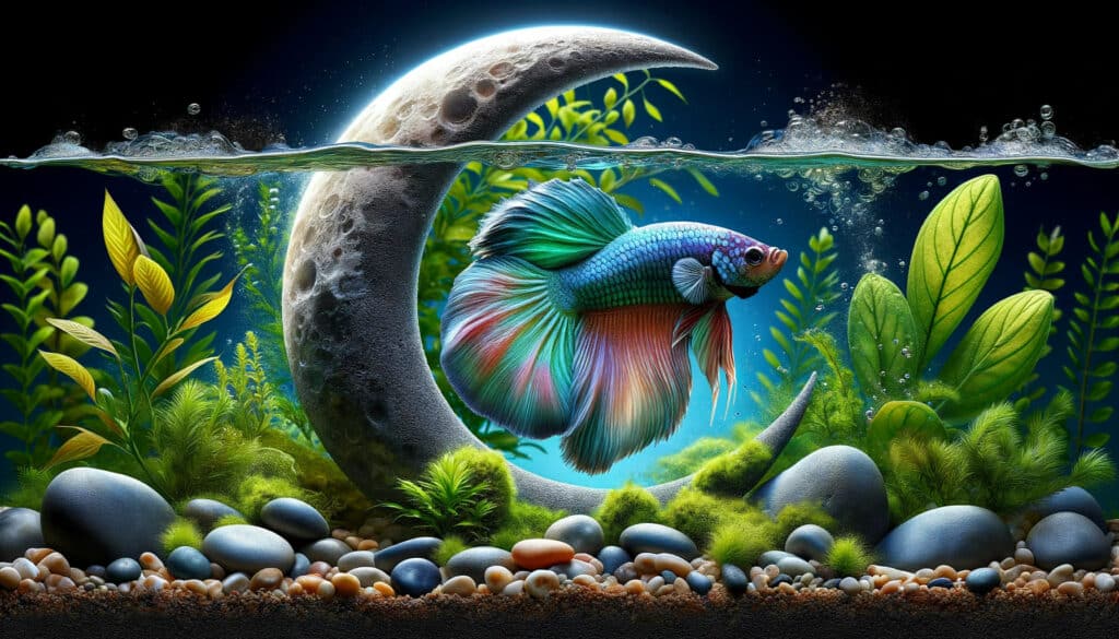 Halfmoon Siamese Fighting Fish Illustration