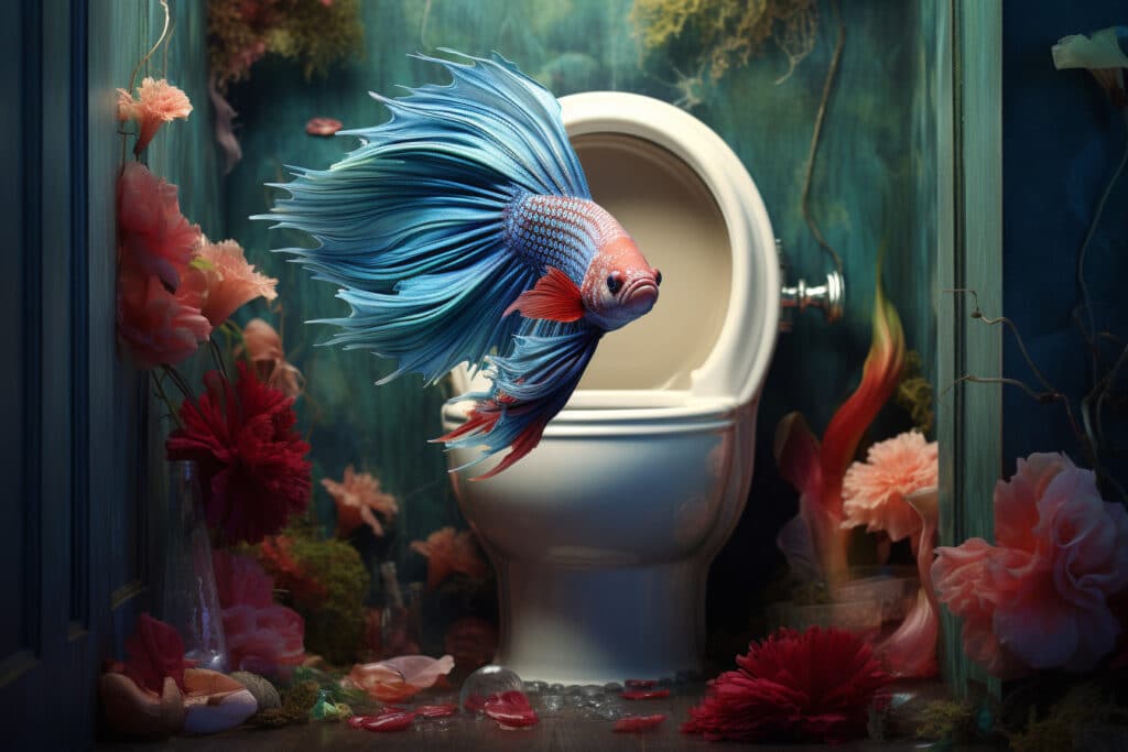 betta fish poop in a toilet